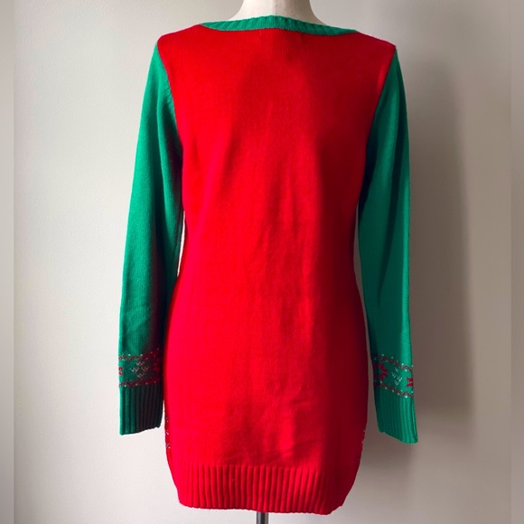 United States Sweaters | Ugly Christmas Sweater Tunic Length | Red | Small - Picture 2 of 5